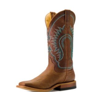 Macie Bean Tan and Teal Western Boots